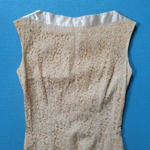 1950s Yellow Lace Dress